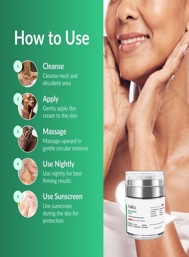 Nasola Neck Firming Cream with Retinol Collagen & Hyaluronic Acid Lifting - Turkey, Saggy Neck Tightener, Skin Tightening Cream, Anti Aging Moisturizer for Décolleté, 1.85 Fl Oz - Image 5